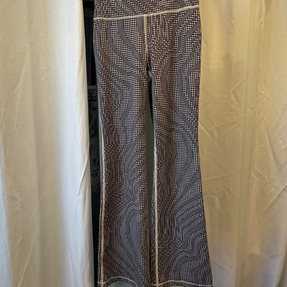 Athleta Black and White Houndstooth Flare Pants